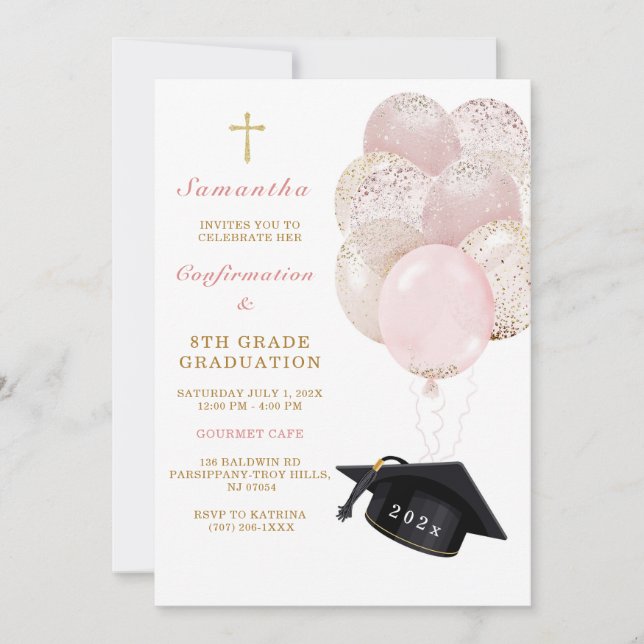  Graduation and Confirmation Dinner  Invitation (Front)