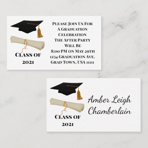 Graduation Announcement After Party Insert Cards Zazzle