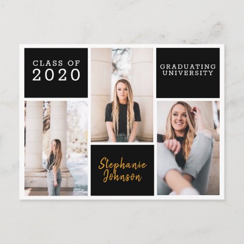 Graduation Announcement Any Year Photo Collage Postcard