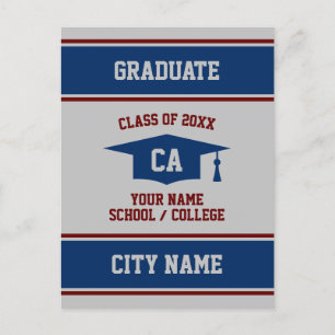 Graduation announcement card for graduating senior