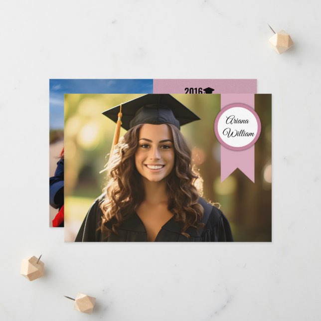 Graduation Announcement Card Template (Front/Back In Situ)