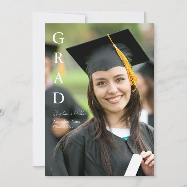 Graduation Announcement Customizable Name School  (Front)