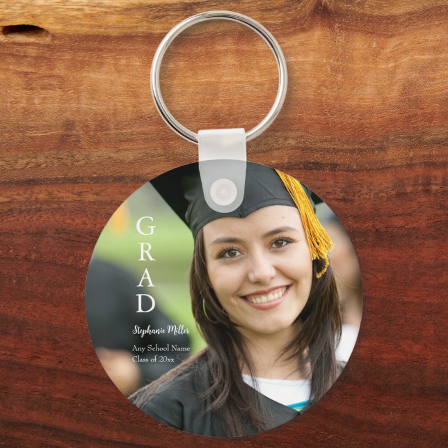Graduation Announcement Customizable Name School  Keychain (Back)