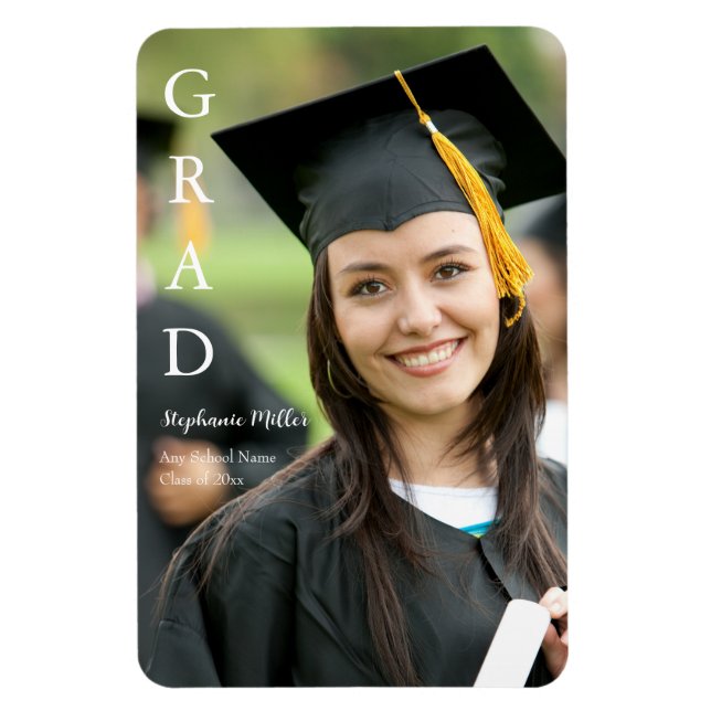 Graduation Announcement Customizable Name School  Magnet (Vertical)