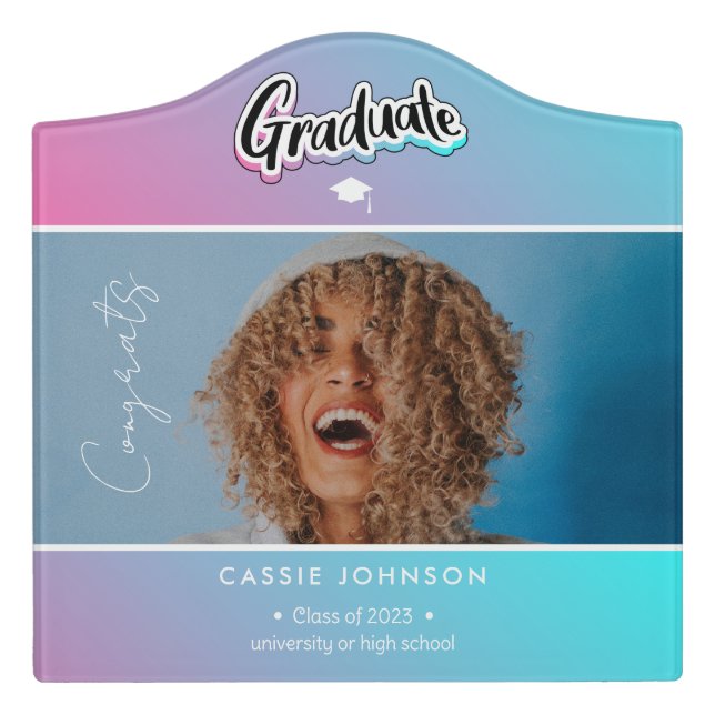 Graduation announcement  door sign (Large Crest Front)
