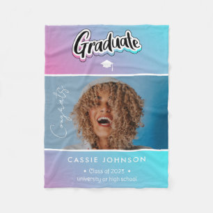Graduation announcement fleece blanket