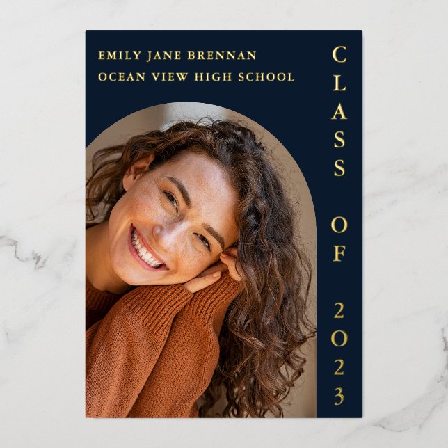 Graduation Announcement Grad Photo Card (Front)