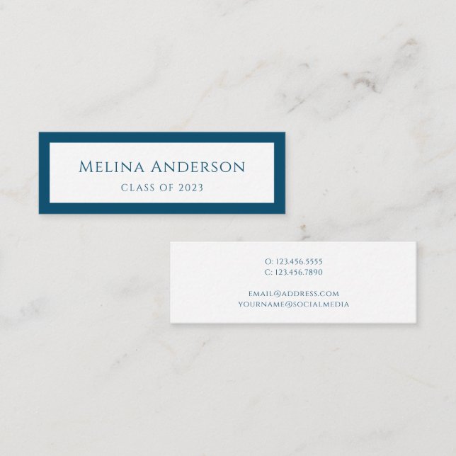 Graduation Announcement Graduate Simple Blue (Front/Back)