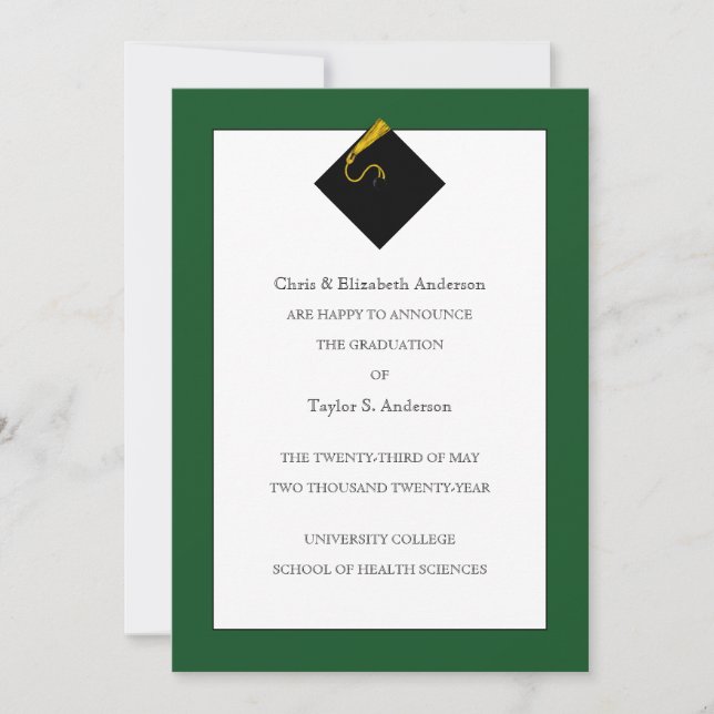 Graduation Announcement Green (Front)