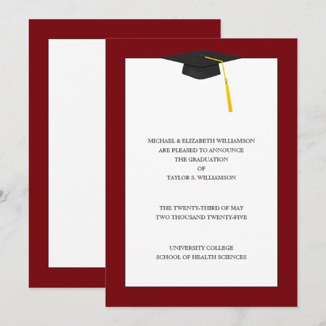 Graduation Announcement Green (Front/Back)