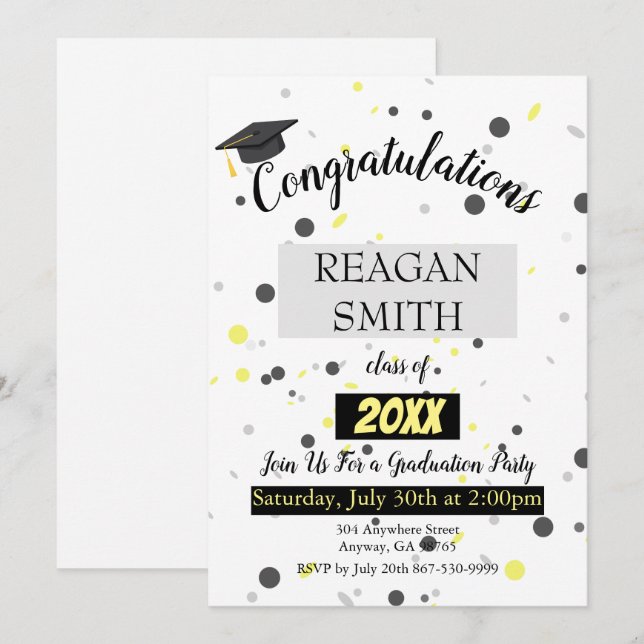 Graduation Announcement Invitation (Front/Back)