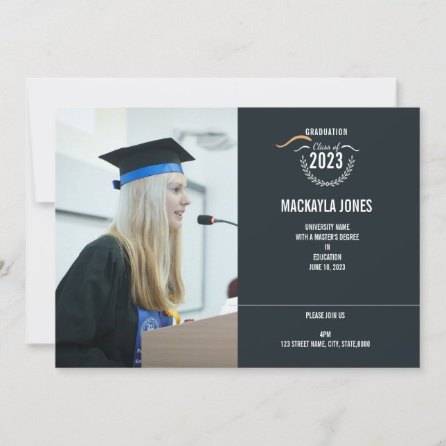 Graduation Announcement / Invitation  Card (Front)