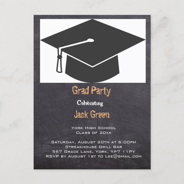 Graduation Announcement Invitation Chalkboard (Front)