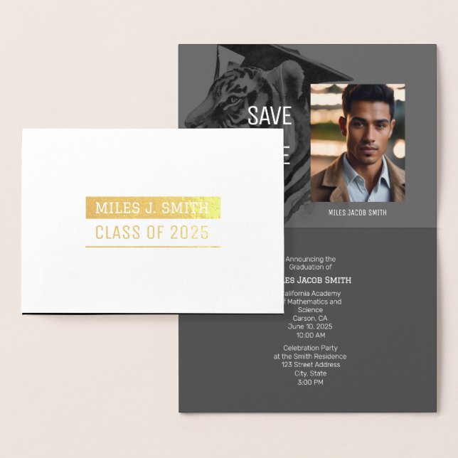 Graduation Announcement Invitation Foil Card (Display)