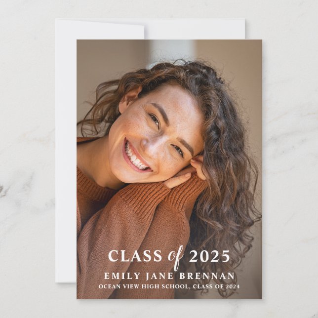 Graduation Announcement Invitation Grad Photo Card (Front)