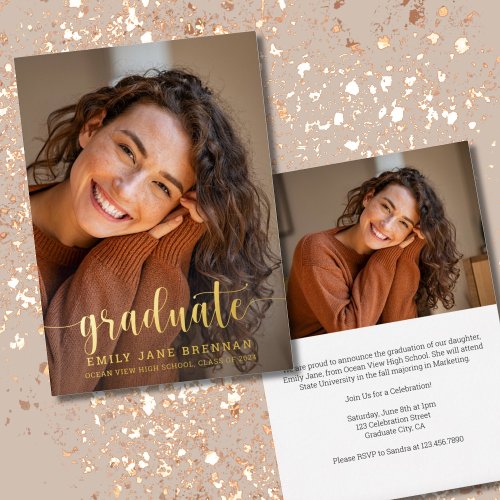 Graduation Announcement Invitation Grad Photo Card