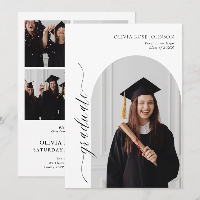 Graduation Announcement Invite | Graduation Party (Front/Back)