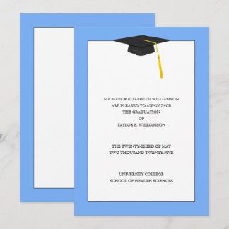 Graduation Announcement Light Blue