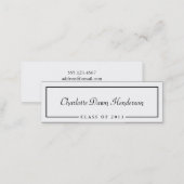 Graduation announcement name card border Class of (Front/Back)