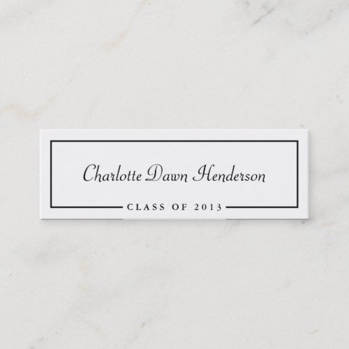 Graduation announcement name card border Class of Business Card Template