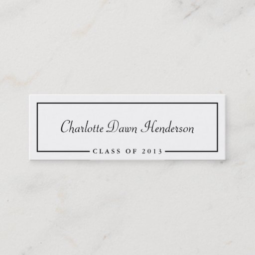 Customizable Graduation announcement name card border Class of Business Card Template