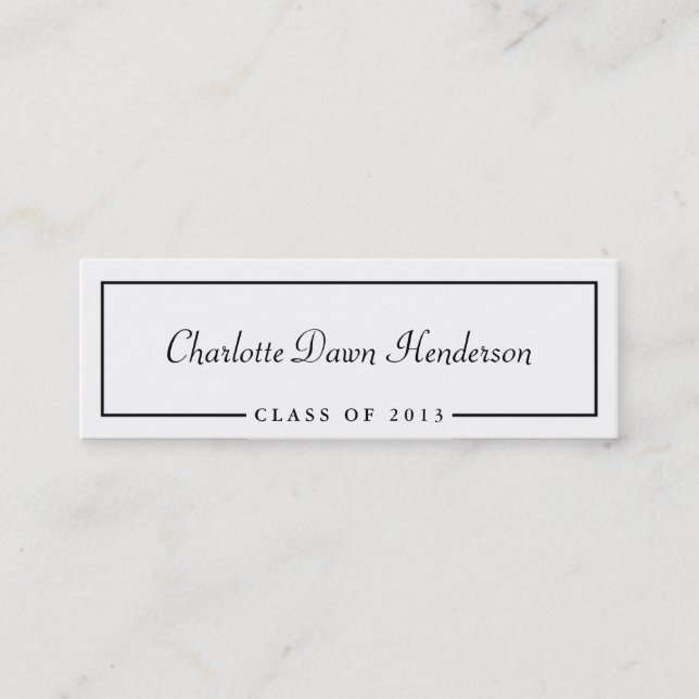 Graduation announcement name card border Class of (Front)