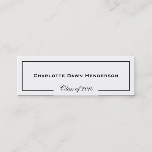 Graduation announcement name card border Class of Business Card Template