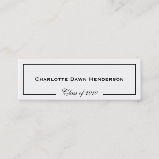 Customizable Graduation announcement name card border Class of Business Card Template