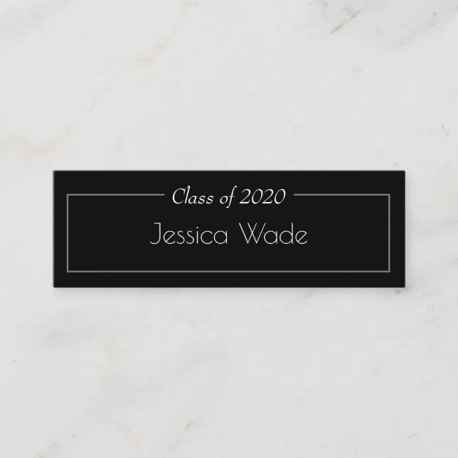 Graduation Announcement Name Card Rose Gold Stripe Zazzle