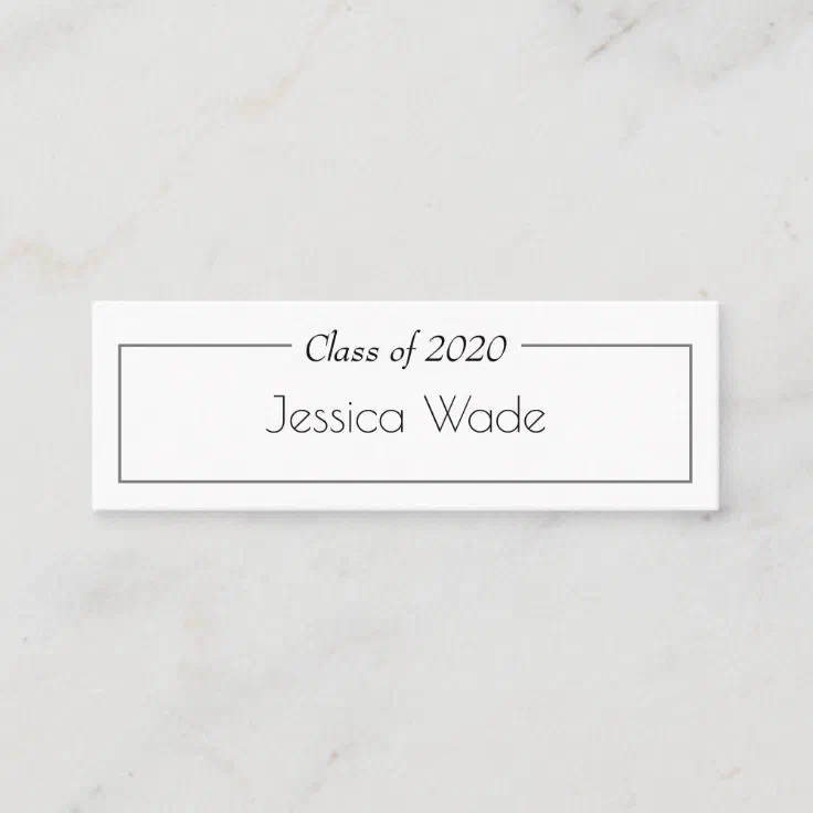 Graduation Announcement Name Card Rose Gold Stripe | Zazzle