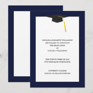 Graduation Announcement Navy Blue