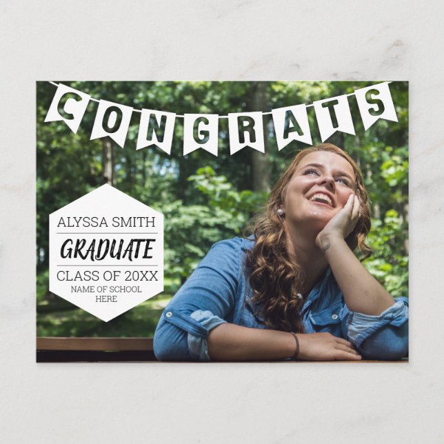Graduation Announcement Party Photo Postcard (Front)