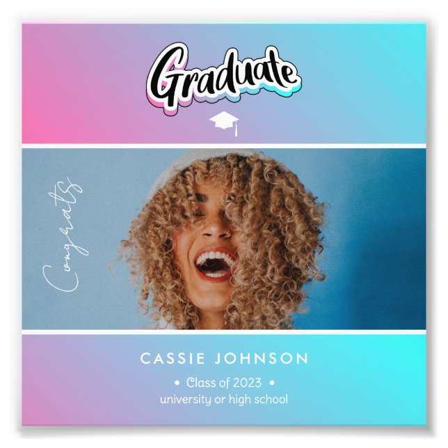 Graduation announcement photo print (Front)