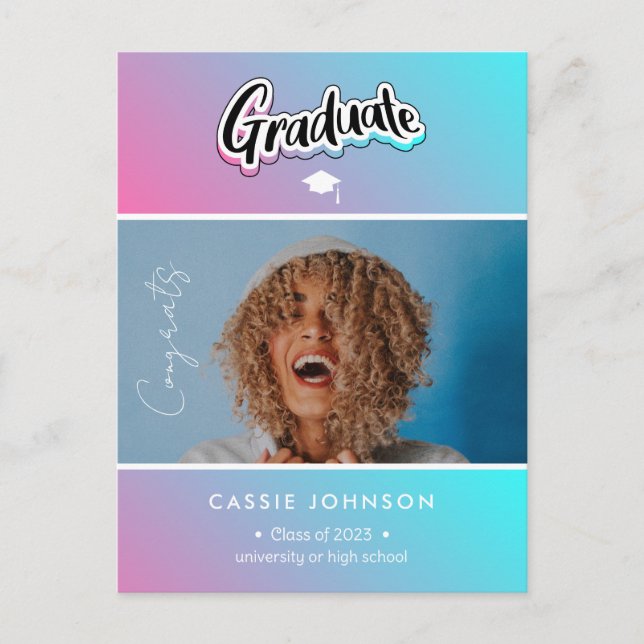 Graduation announcement postcard (Front)