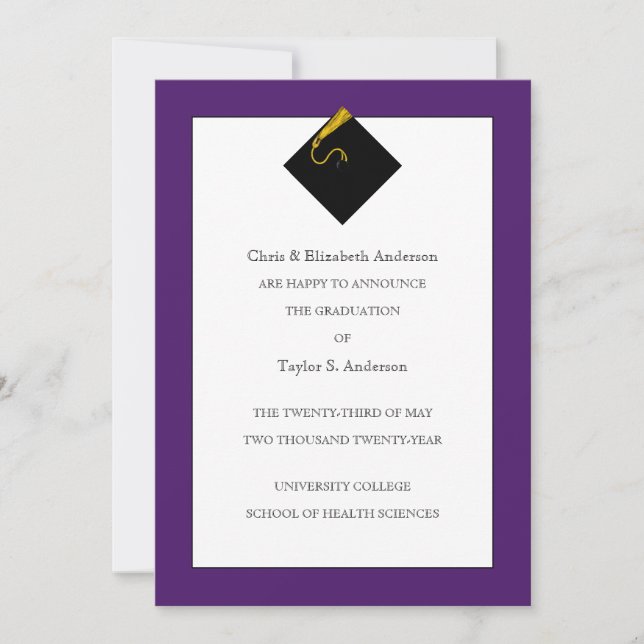 Graduation Announcement Purple (Front)