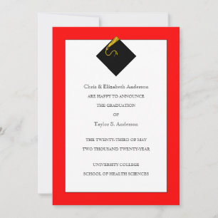 Graduation Announcement Red