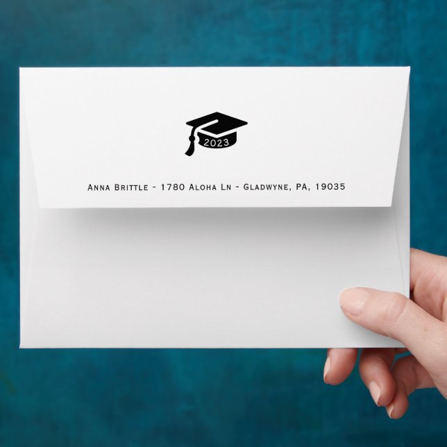 Graduation Announcement Return Address Envelope (Hand)