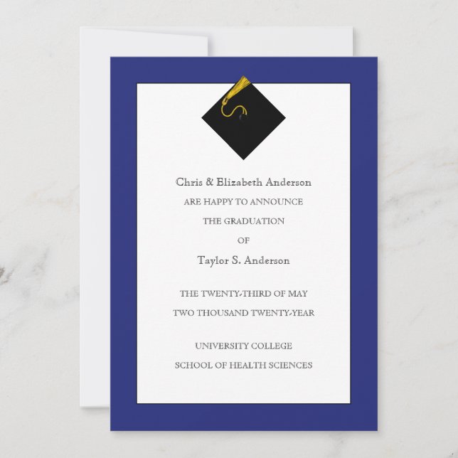 Graduation Announcement Royal Blue (Front)