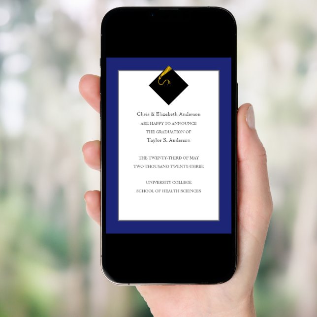 Graduation Announcement Royal Blue (Front Digital)