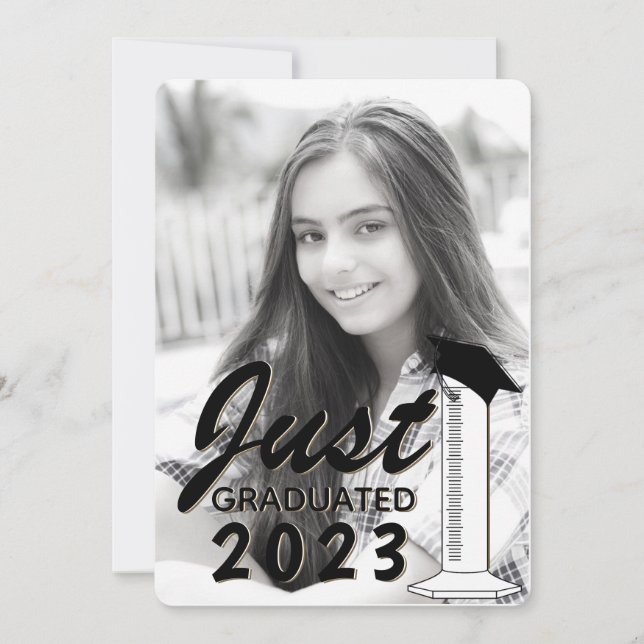 Graduation Announcement Science Graduated Cylinder (Front)