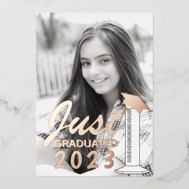 Graduation Announcement Science Graduated Cylinder (Front)