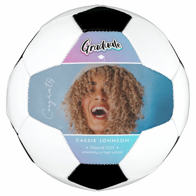 Graduation announcement soccer ball (Front)