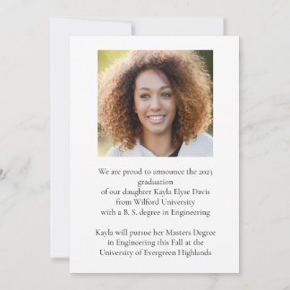 Graduation Announcement Trendy  Girly Elegant    