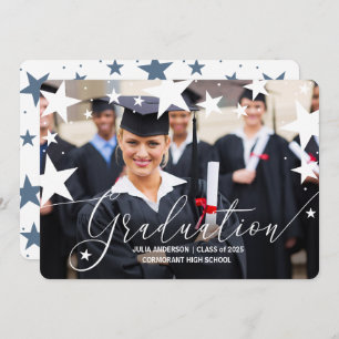Graduation Announcement with Stars Graduate Photo