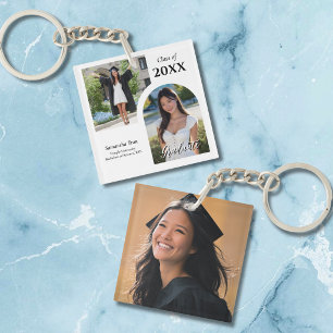 Graduation Arch Photo Collage Trendy Modern Party Keychain