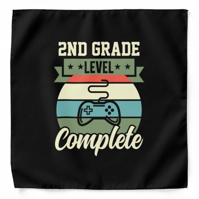 Graduation Art | 2nd Grade Level Complete Bandana (Front)