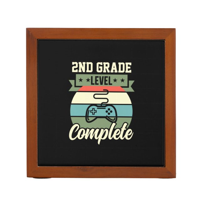 Graduation Art | 2nd Grade Level Complete Desk Organizer (Front)