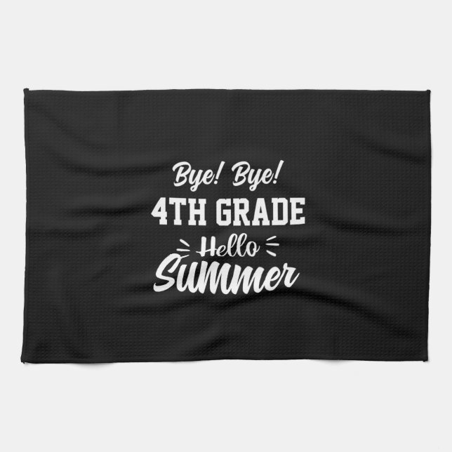 Graduation Art | 4th Grade Hello Summer Kitchen Towel (Horizontal)