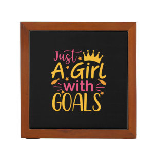 Graduation Art Just A Girl With Goals Desk Organizer
