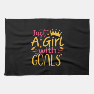 Graduation Art   Just A Girl With Goals Kitchen Towel